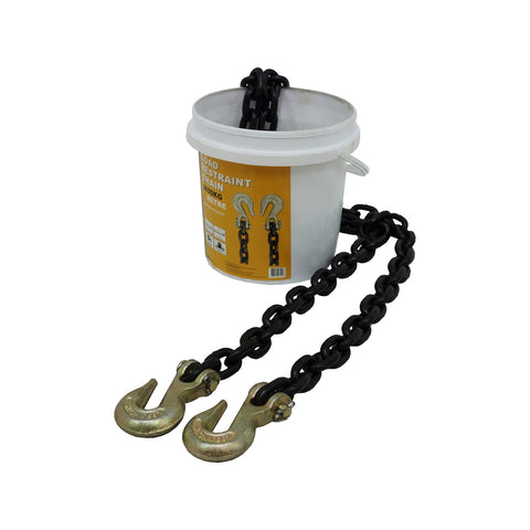 Gorilla 8mm x 6m Alloy Load Restraint Chain, 3800kg Lashing Capacity, Grab Hooks