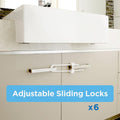 Perma Child Safety Adjustable Sliding Locks - 20mm x 60mm - Plastic - Universal - 6 Pack - SuperSaverAU - view 2