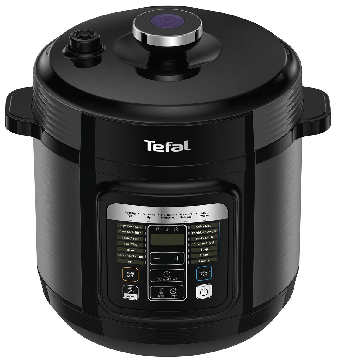 Tefal Home Chef Smart 6L Multicooker - 15 Pre-Set Programs, Fast Pressure Cooking, Black - CY601