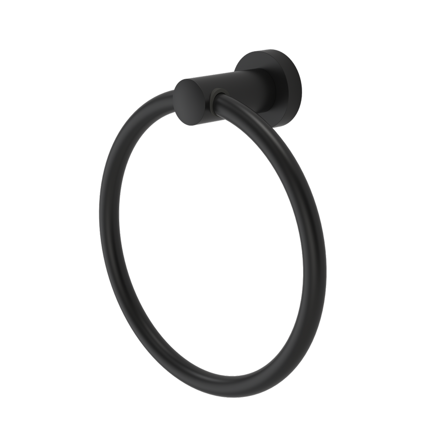Caroma Matte Black Cosmo Towel Ring 175mm x 45mm x 55mm - Black - SuperSaverAU - view 1