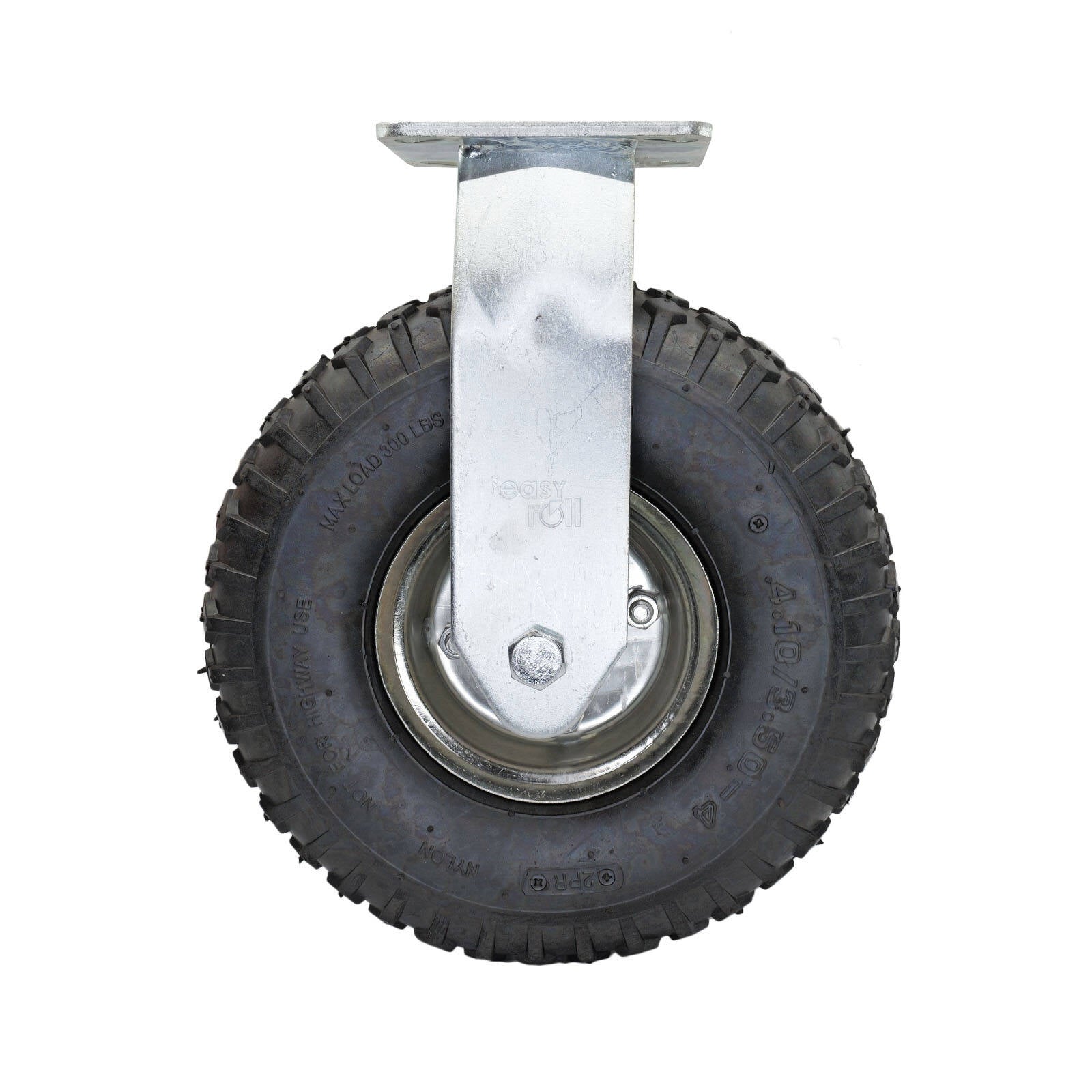 Easyroll 260mm Black Pneumatic Fixed Plate Castor 140kg
