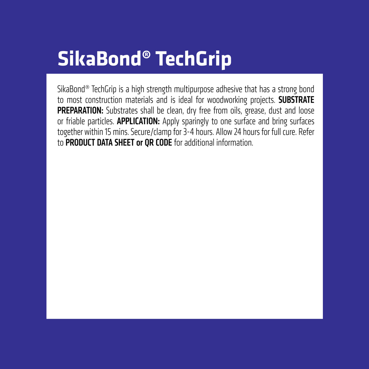 Sika 125g SikaBond TechGrip High Strength Multi-Purpose Polyurethane Adhesive