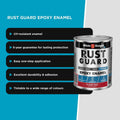 White Knight Rust Guard 1L Flame Red Gloss Epoxy Enamel Paint - UV-Resistant, Durable Coating - SuperSaverAU - view 5