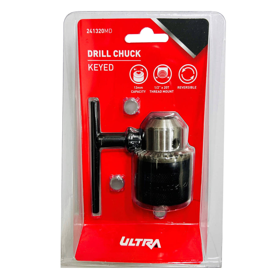 Ultra 13mm Keyed Drill Chuck, 20 Thread All-Metal