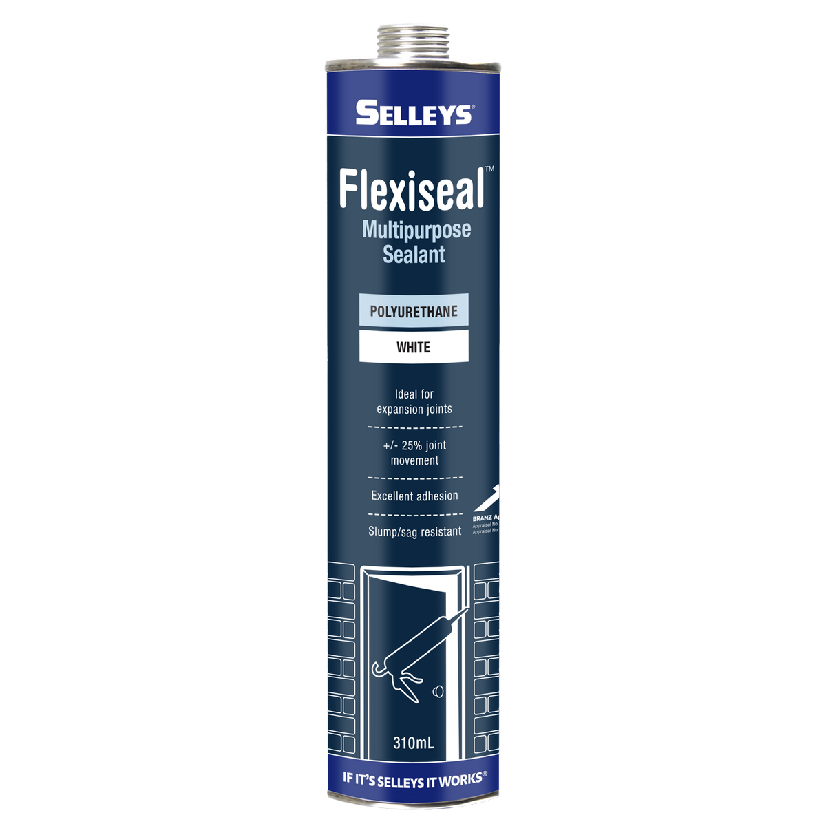 Selleys White Flexiseal Polyurethane Sealant 310ml Weatherproof Flexible - SuperSaverAU - view 1