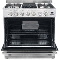 Trinity 90cm Natural Gas Freestanding Oven 132L - Stainless Steel, Air Fry, Rotisserie, Wok Burner - TRFSGO901