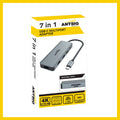 Antsig 7-in-1 USB-C Multiport Adapter - Dual HDMI 4K, USB 3.2, 100W PD AP542B