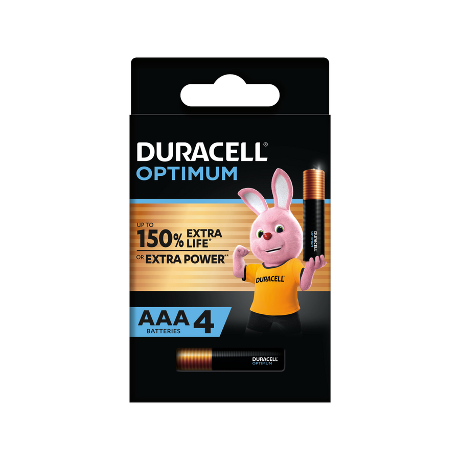 Duracell Optimum AAA Battery 4 Pack - 150% Extra Power - Copper & Black - SuperSaverAU - view 1
