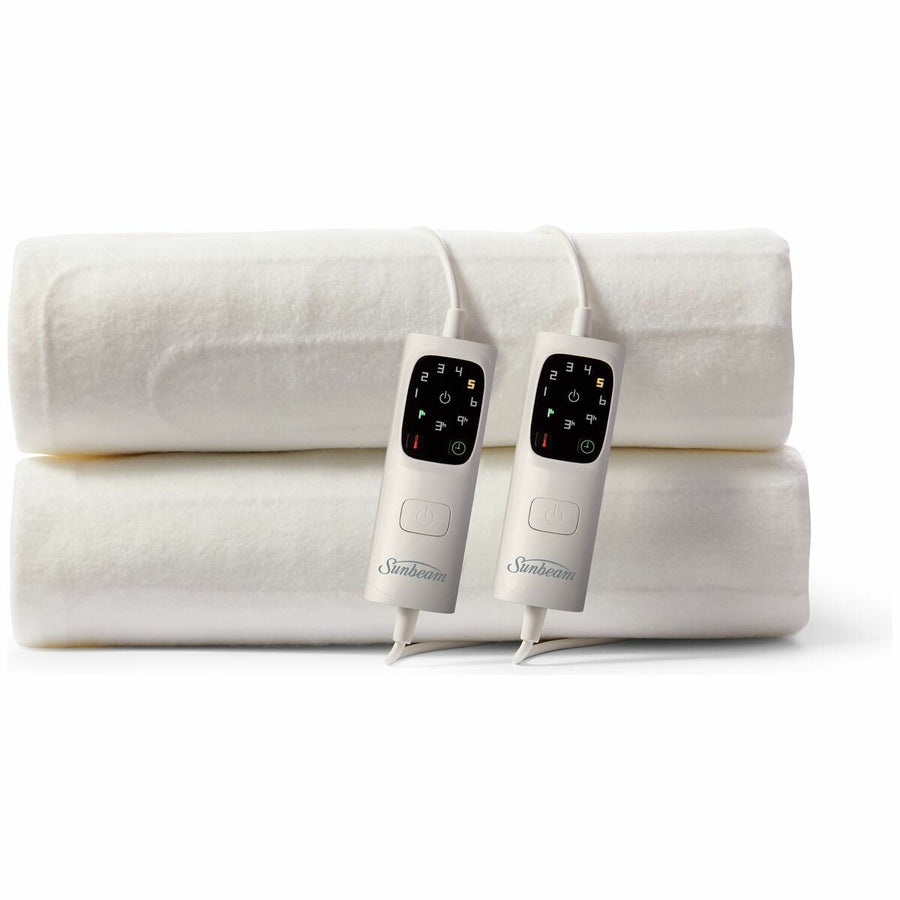 Sunbeam Sleep Perfect Queen Electric Blanket - Antibacterial, 6 Heat Settings, Dual Controls - BLA6351