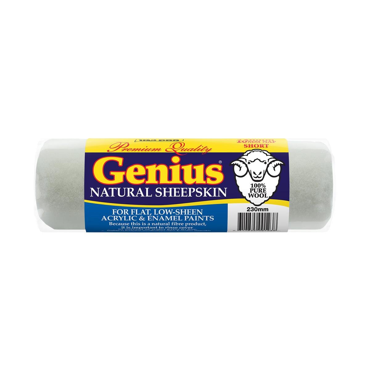Uni Pro Genius Sheepskin Roller Cover 230mm 10mm Nap Superior Paint Pick Up - SuperSaverAU - view 1