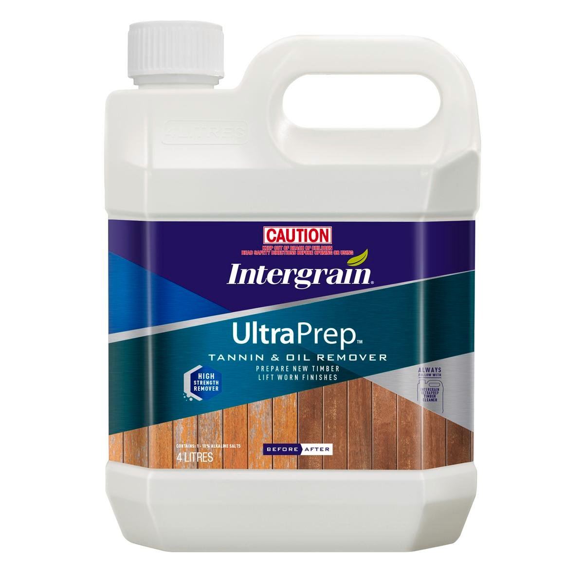 Intergrain UltraPrep Tannin and Oil Remover 4L Salts Based Cleaner - SuperSaverAU - view 1