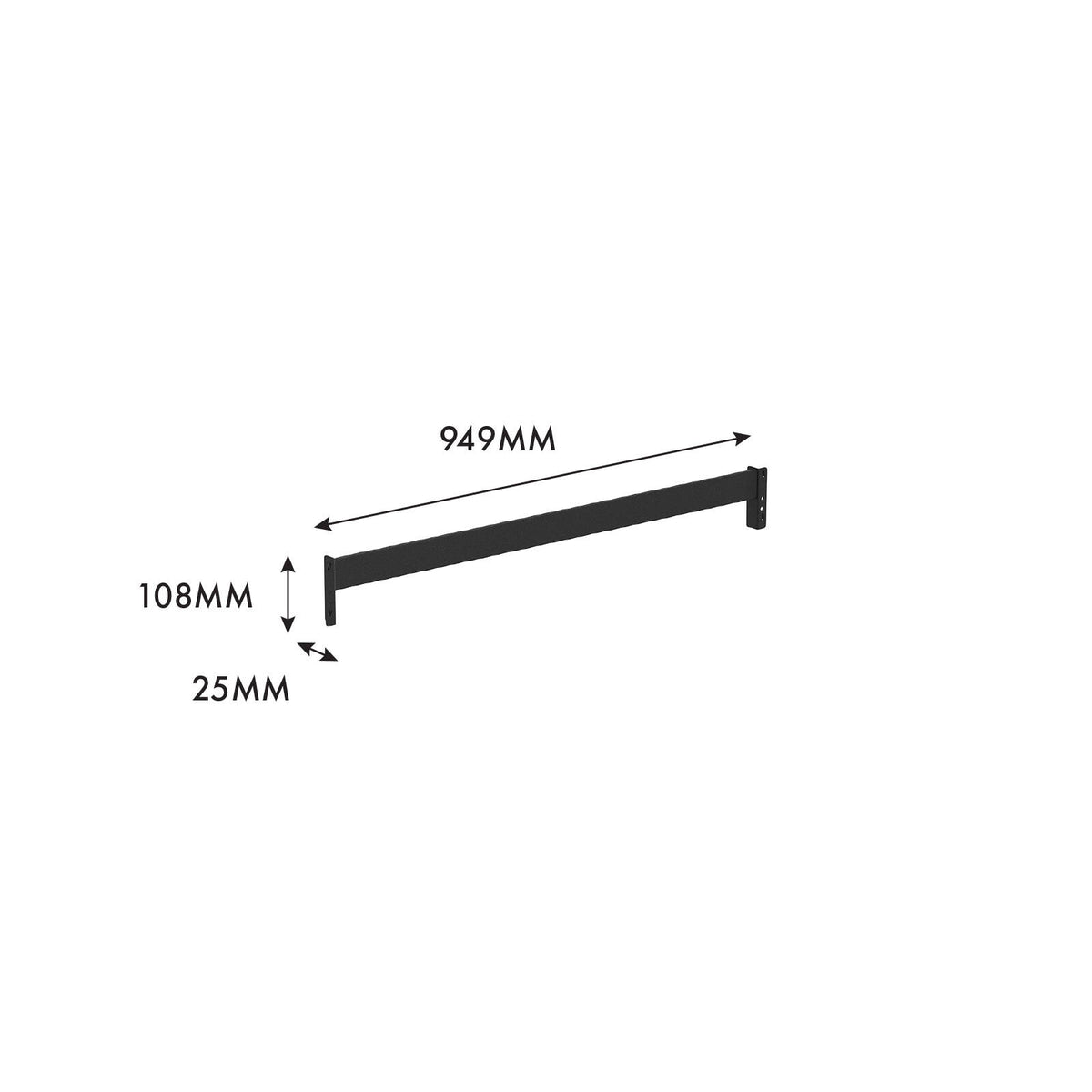 Rack It 400kg 949mm Beam Black Steel Shelf Support