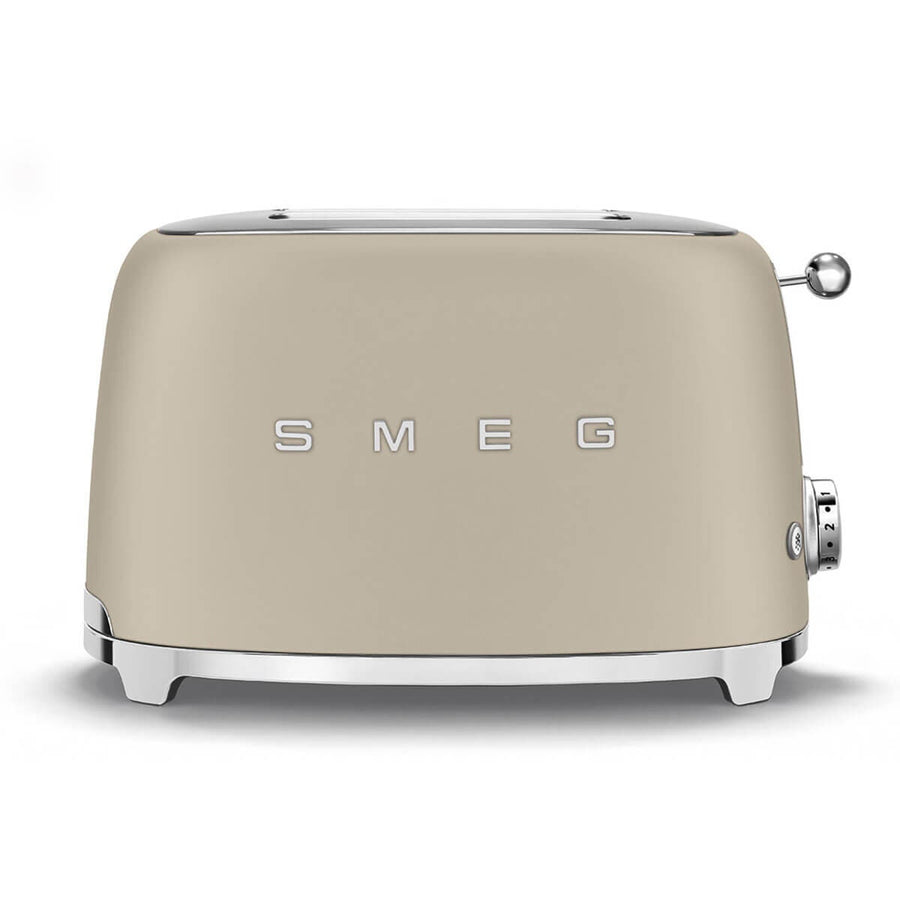 Smeg 50s Retro Style 2 Slice Toaster - Moonlight Beige, Six Browning Levels, 36mm Slots - TSF01MLMAU