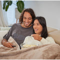 HoMedics Heated Throw Blanket 130x180cm - Fast Six-Minute Heat-Up, Soft-Touch Fabric, Cream - HTB-1000CE-AU