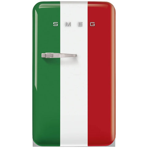Smeg 50s Retro Style Happy 135L bar fridge - right hinge, Italian flag finish, 6 star rating - FAB10HRDIT6