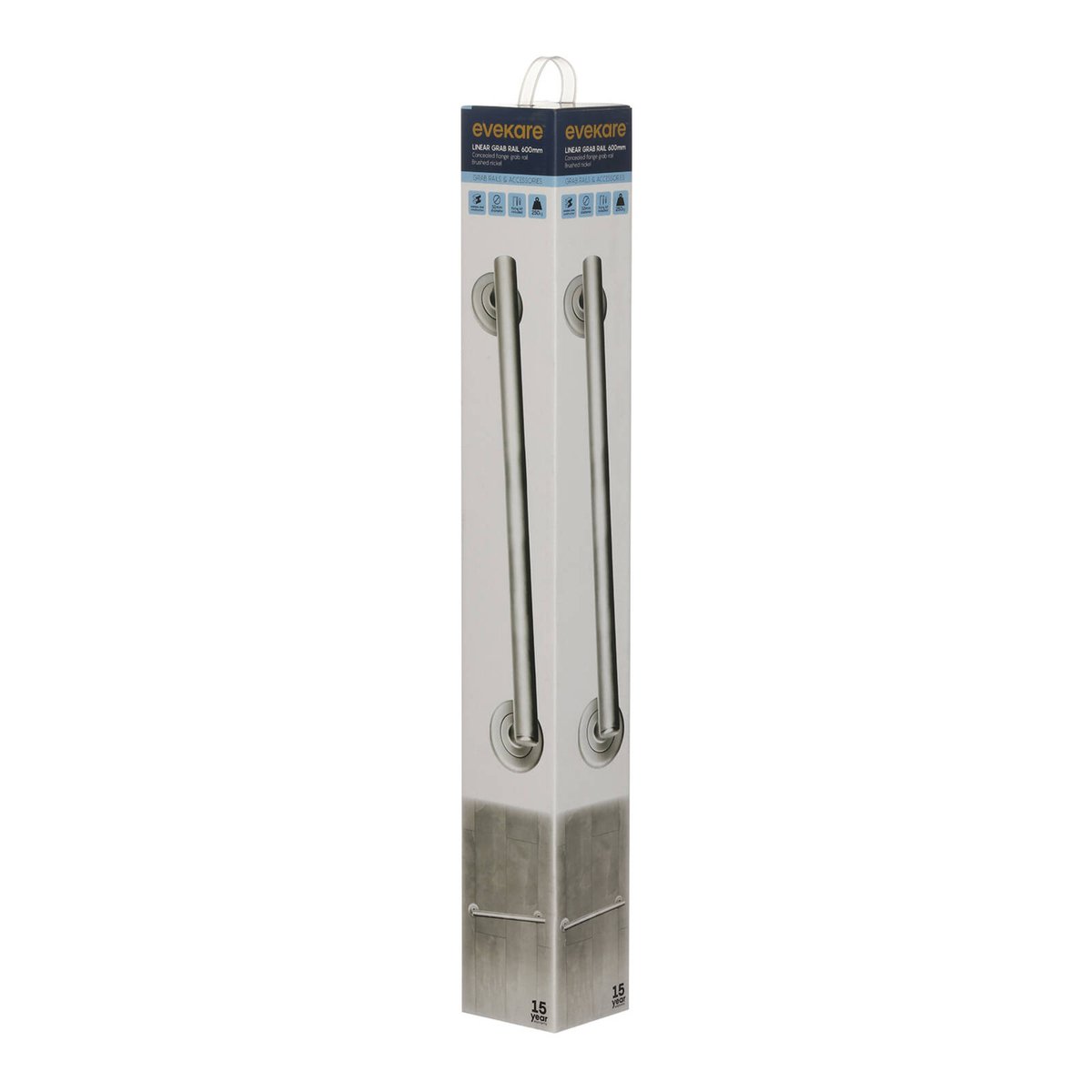 Evekare 600mm Linear Grab Rail - Brushed Nickel - Stainless Steel - 250kg Weight Rating - SuperSaverAU - view 5