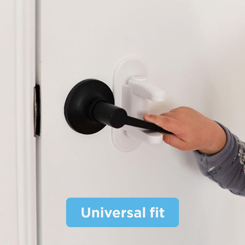 Perma Child Safety Door Lever Handle Lock 2 Pack White Plastic