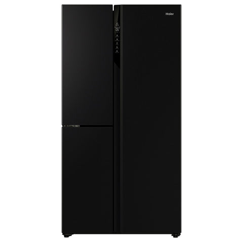 Haier 574L Three Door Side by Side Fridge - Black, Switch Zone, Frost Free, 4 Star Energy - HRF575XC