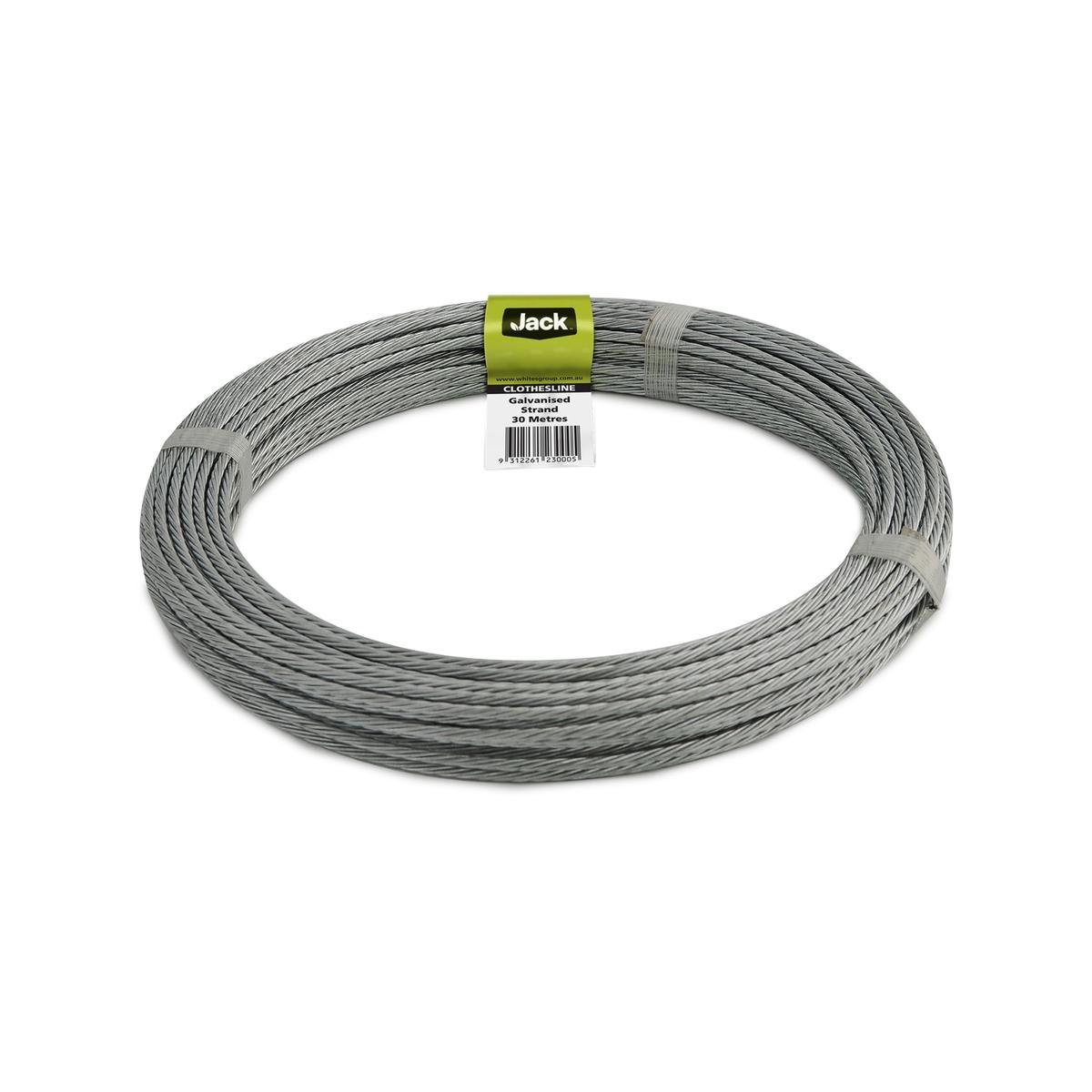 Jack Galvanised Clothesline Coil 30m 3.36mm Steel Extra Strength - SuperSaverAU - view 1