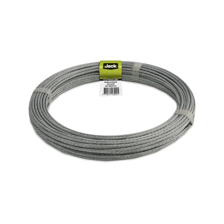 Jack Galvanised Clothesline Coil 30m 3.36mm Steel Extra Strength - SuperSaverAU - view 1