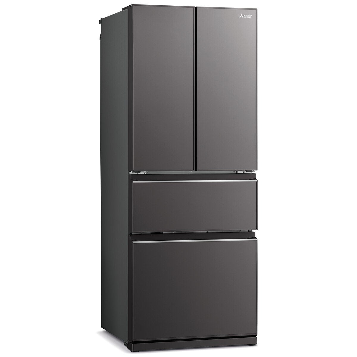 Mitsubishi Electric 442L French Door Fridge - Dark Silver Glass, Supercool Chilling Case - MR-LX442EX-GDS-A