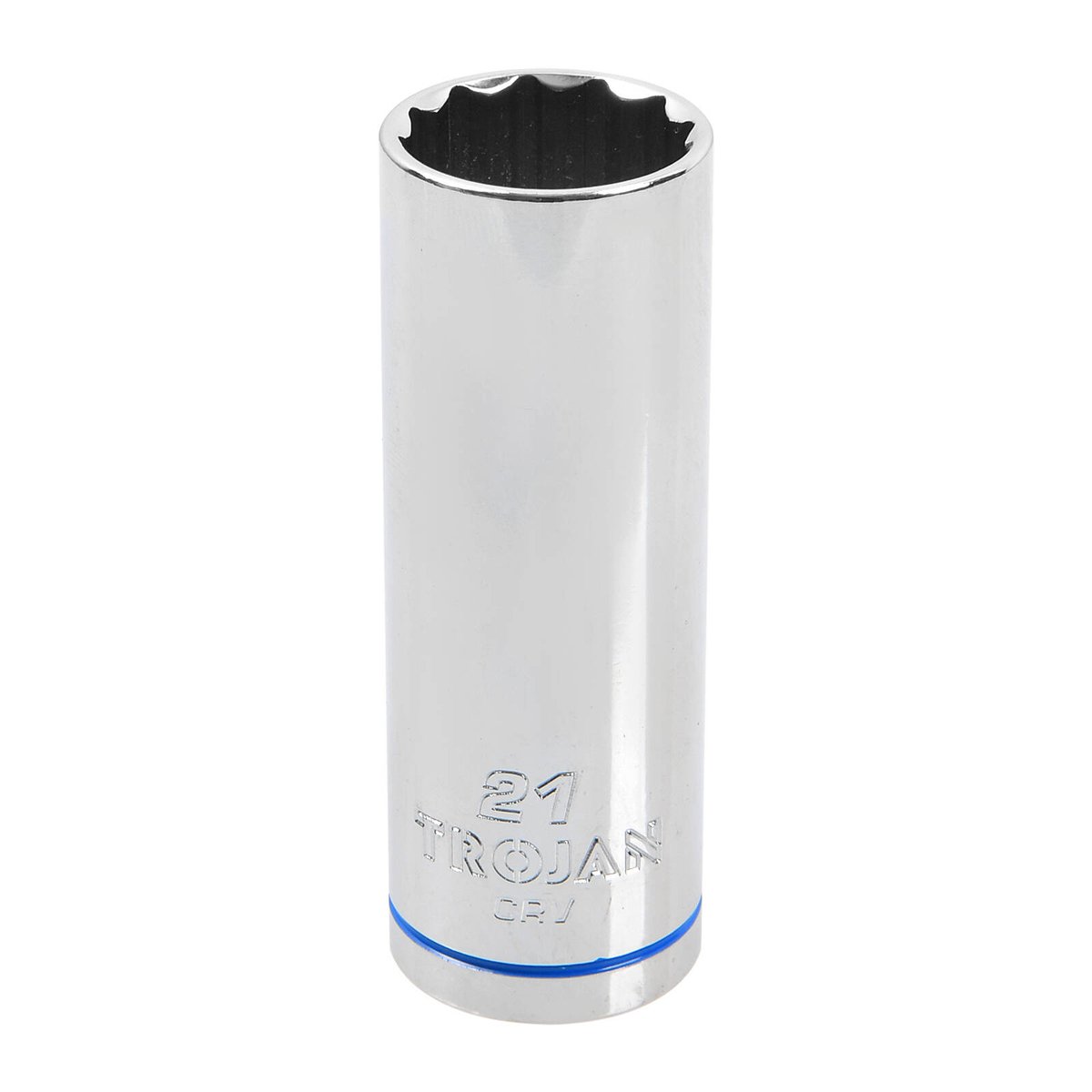 Trojan 21mm Deep Socket 1/2" Drive - Chrome Vanadium - 12-Point Design - SuperSaverAU - view 1