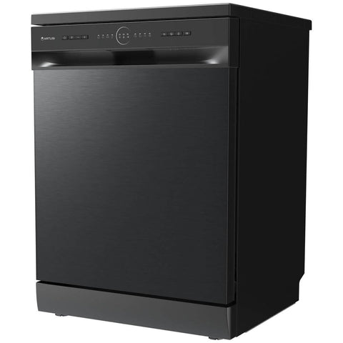 Artusi 60cm Freestanding Dishwasher 14 Place Settings - Matte Black, 6 Programs, Half Load - ADW5003MB