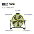 Ryobi 18V ONE+ Hybrid Air Cannon Tool Only - 3 Speed Settings - 310mm x 565mm x 460mm - SuperSaverAU - view 2