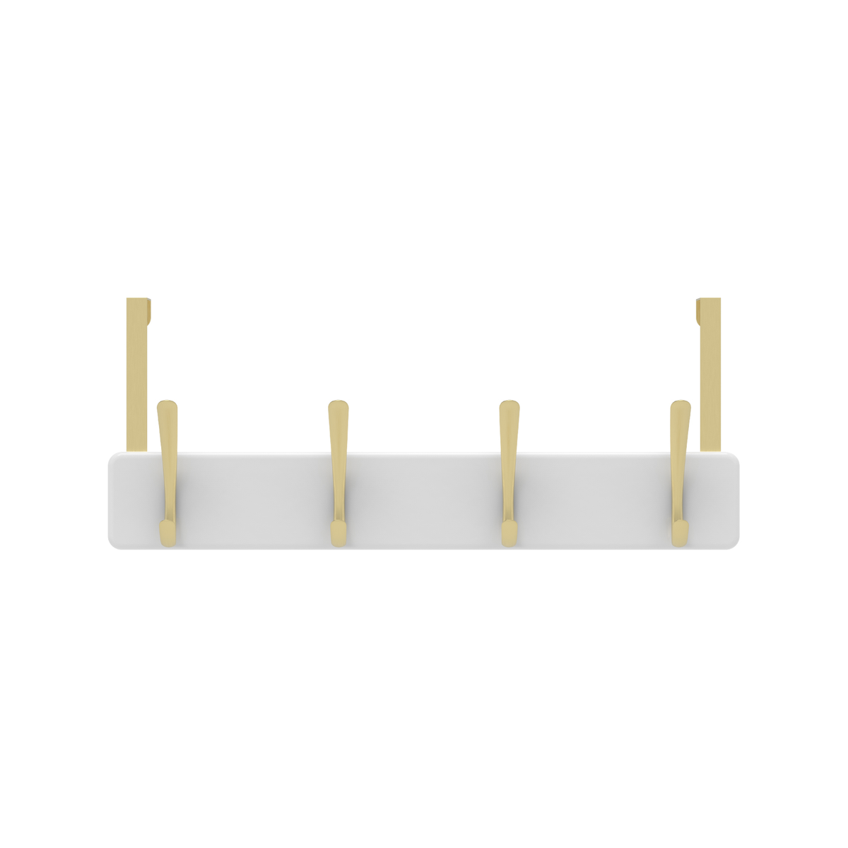 Mode 4 Over Door Hanger - 4 Brushed Brass Hooks - 450mm x 70mm - White Board - SuperSaverAU - view 1