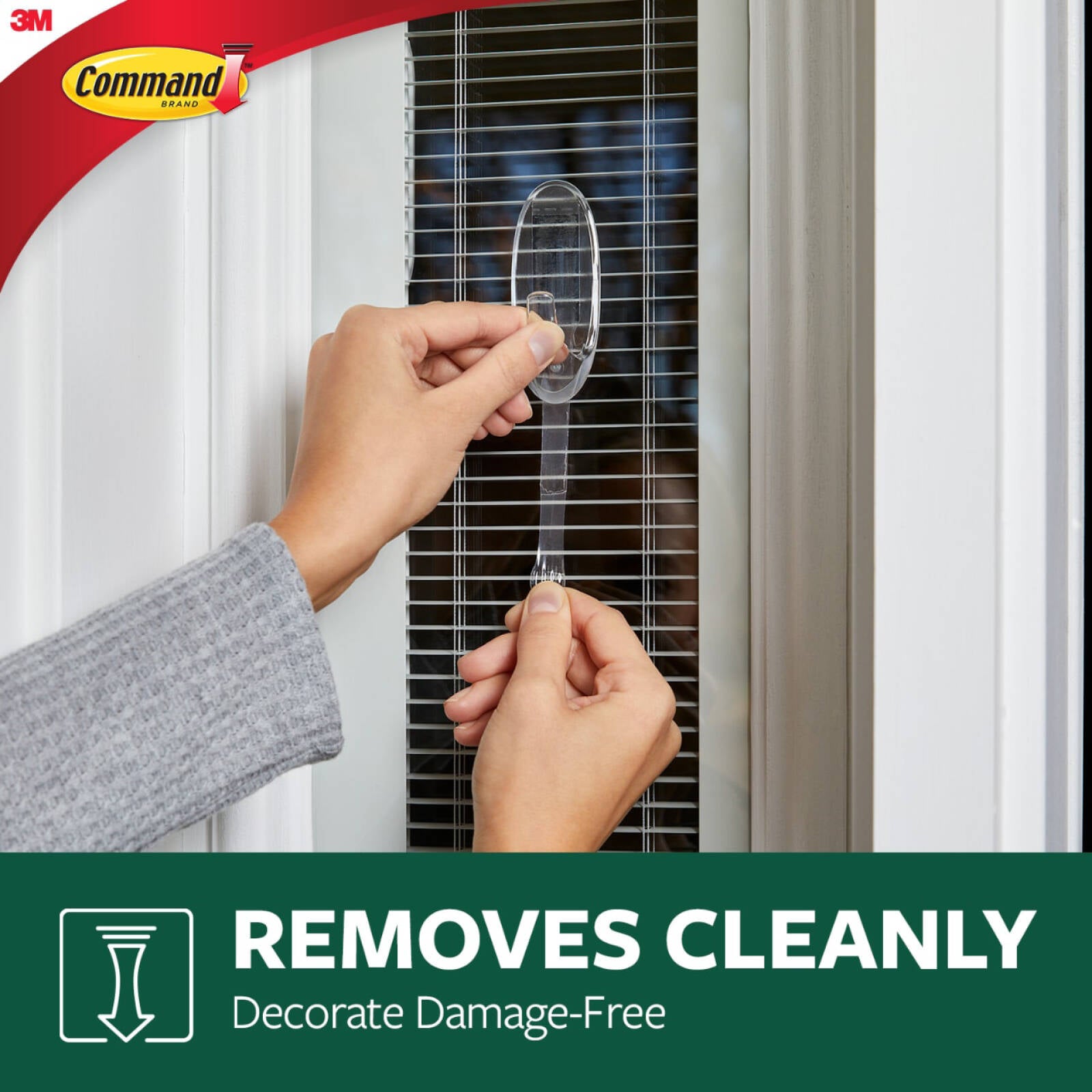 Command Medium Clear Outdoor Window Hook Value Pack - Damage-Free Hanging