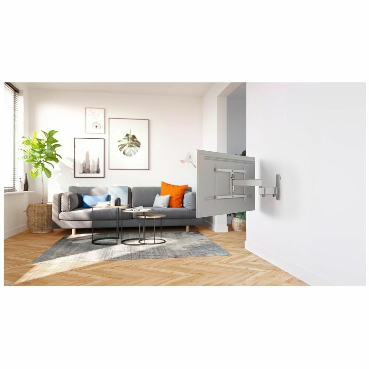 Vogel's Large Full-Motion+ TV Wall Mount for 40 to 65 Inch TVs - 180° Turn, TiltAnchor Lock, White - TVM3645W