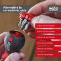 Wiha 6 Bits Screwdriver Stubby Bit Holder - 6.5cm - Multi/Assorted - SuperSaverAU - view 4