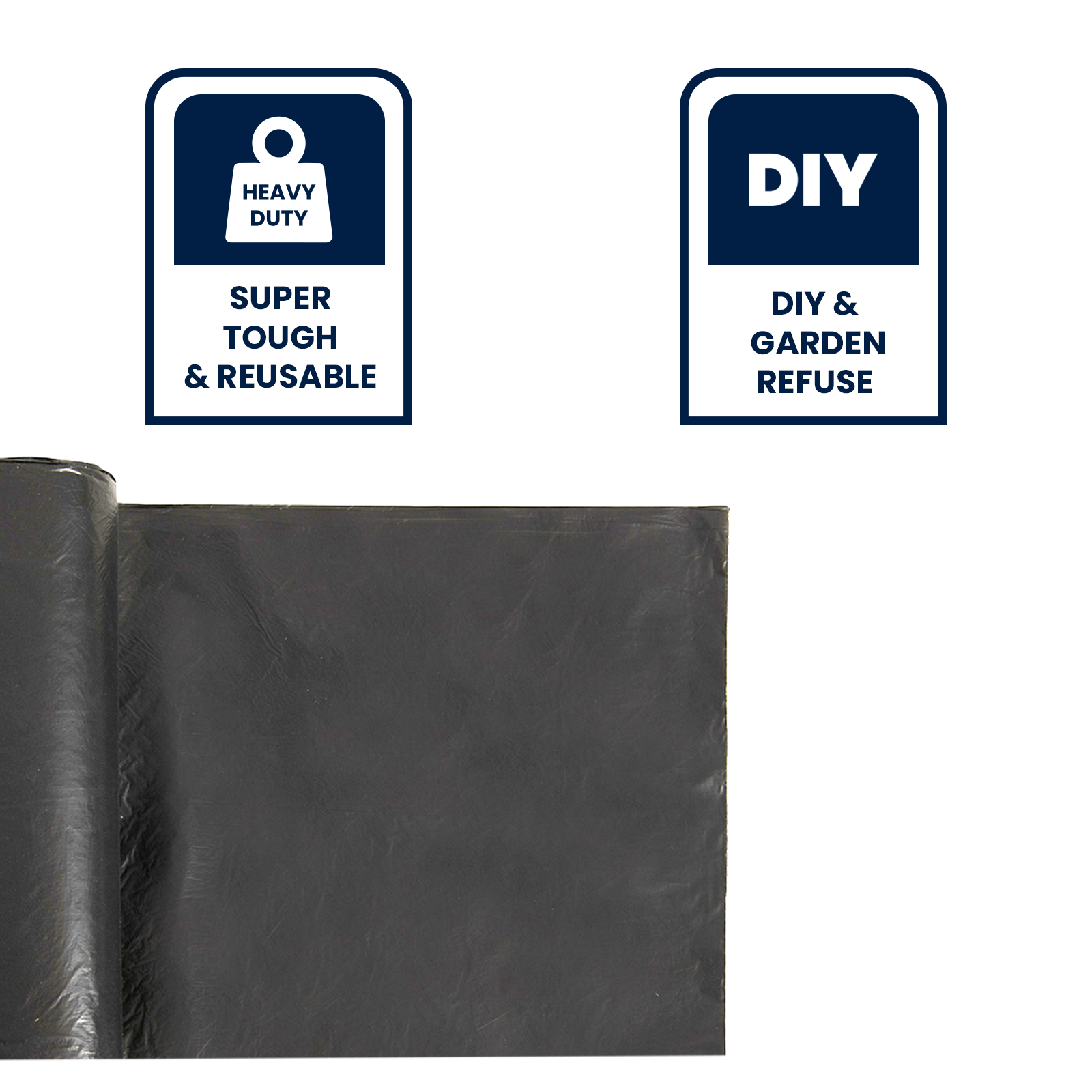 Grunt 44L Ultra Heavy Duty Trade Rubble Bags Black Waterproof 6 Pack
