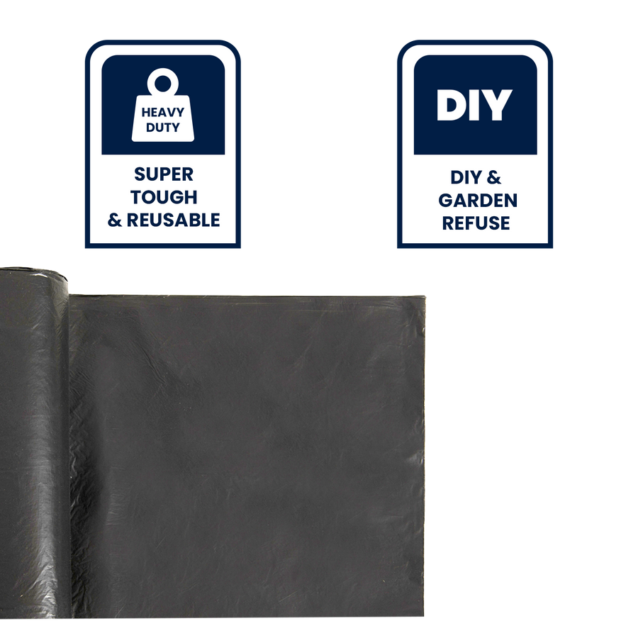 Grunt 44L Ultra Heavy Duty Trade Rubble Bags Black Waterproof 6 Pack