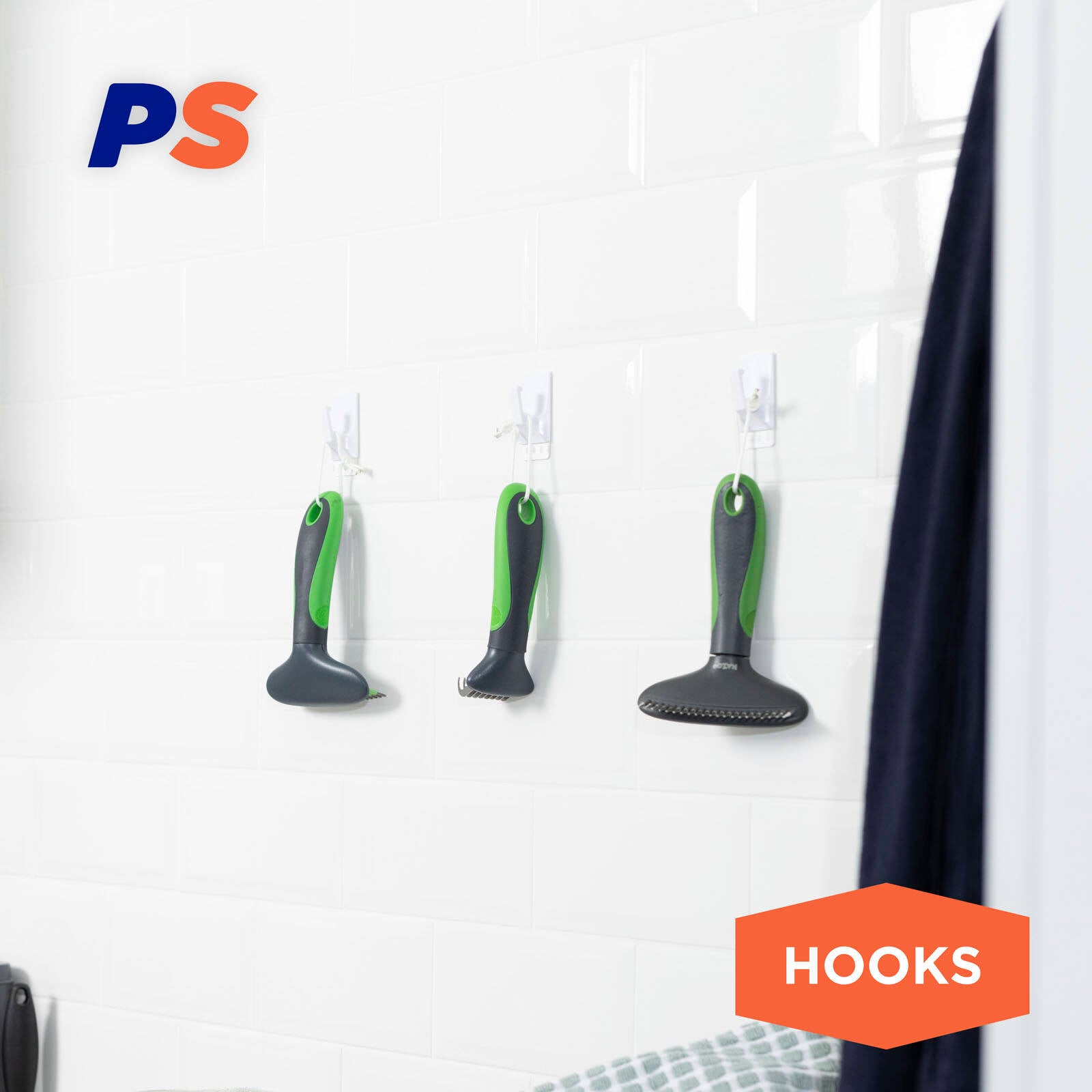 Permastik Medium Self-Adhesive Utility Hooks 6 Pack - White, Holds 1kg