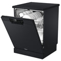 Haier 60cm Freestanding Dishwasher with Sanitise - 15 Place Settings - Black - ThermoDry - HDW15F1B1