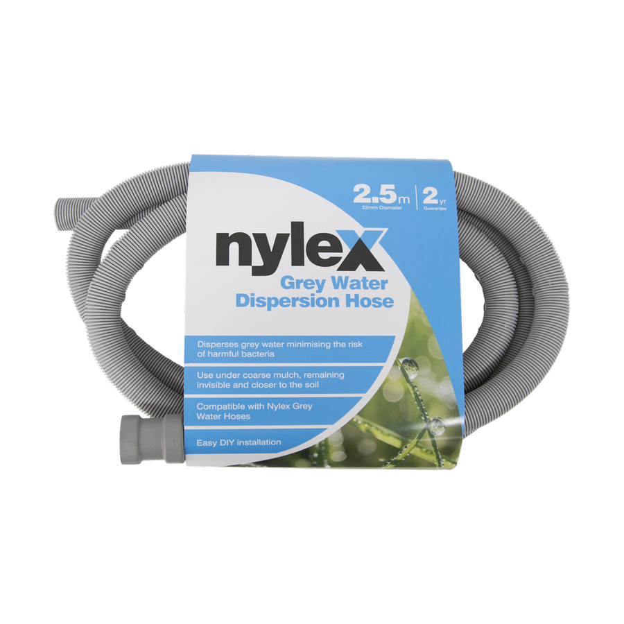 Nylex Grey Water Dispersion Hose 22mm x 2.5m Polypropylene Durable - SuperSaverAU - view 1