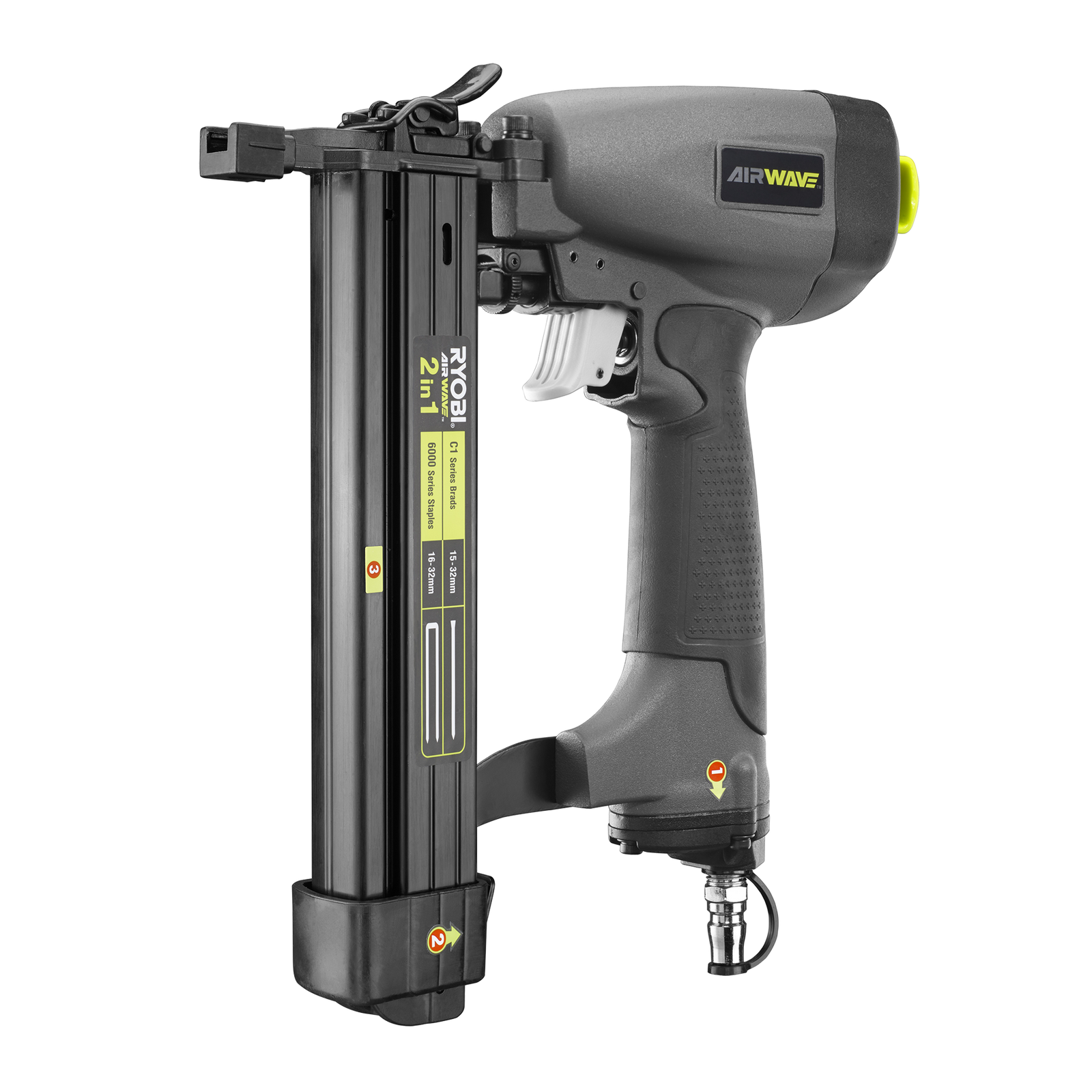Ryobi Airwave 2-in-1 C1 18-Gauge Brad Nailer & Stapler RA-NBS1832-S2 - Air Tool