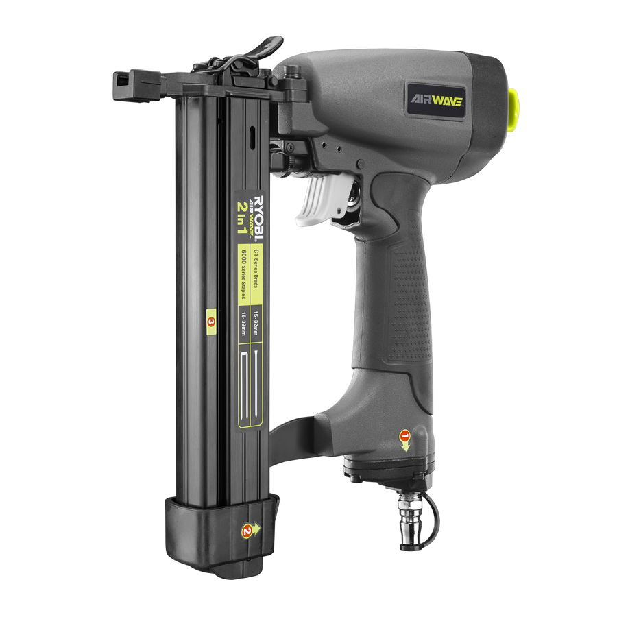 Ryobi Airwave 2-in-1 C1 18-Gauge Brad Nailer & Stapler RA-NBS1832-S2 - Air Tool