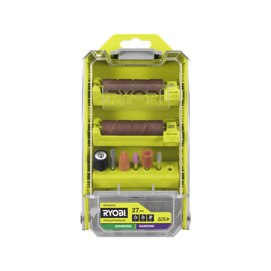 Ryobi 27 Piece Grinding and Sanding Set - 38mm x 1mm x 38mm - Durable Tools - SuperSaverAU - view 1