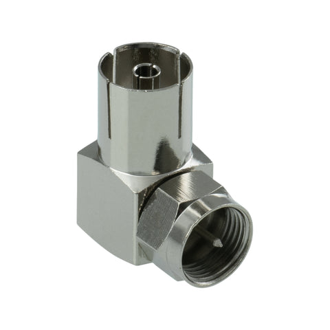 Antsig F Plug to PAL Socket Right Angle Nickel Plated AP047