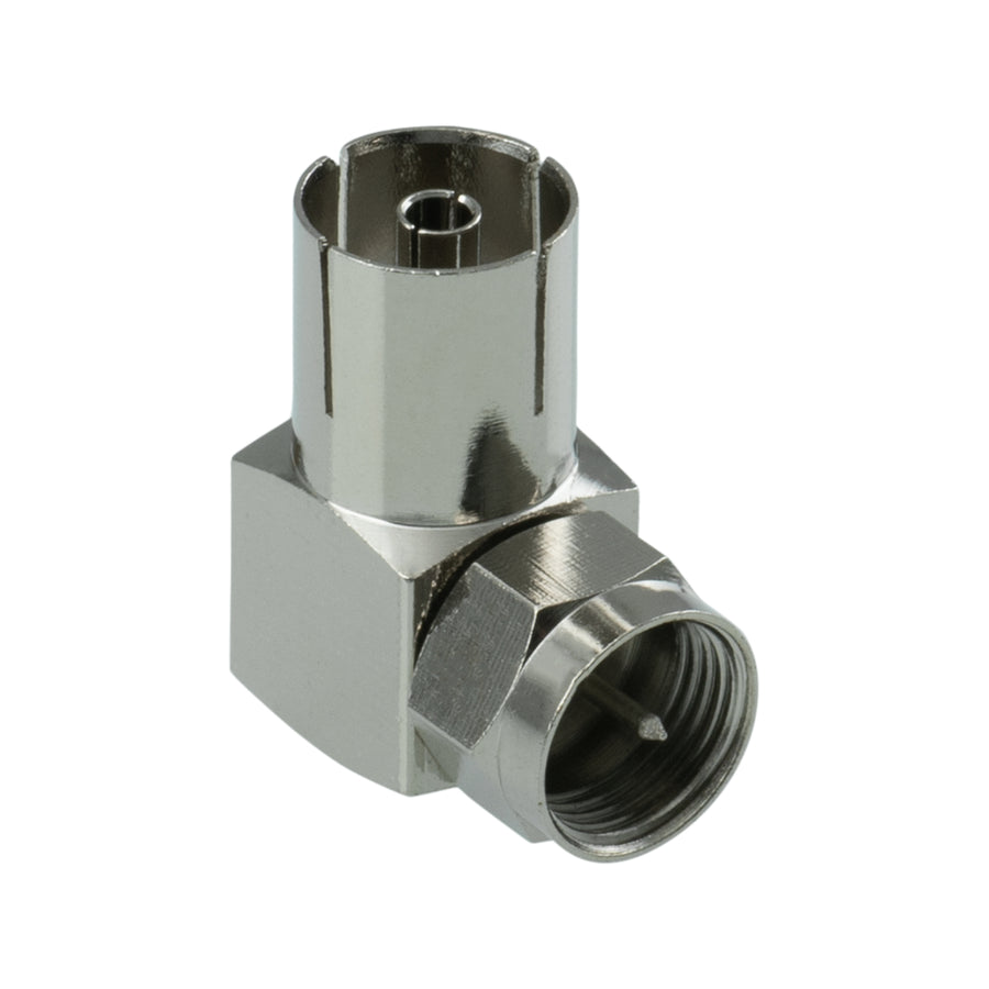 Antsig F Plug to PAL Socket Right Angle Nickel Plated AP047
