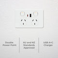 Deta x6 Double Power Point with USB A+C PD30W - 2 Outlets - 50mm x 74mm x 115mm - SuperSaverAU - view 3