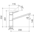 Dorf Chrome Lead Free Villa Sink Mixer - 50mm x 201mm x 230mm - Durable Design - SuperSaverAU - view 2