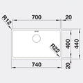 Blanco single bowl undermount sink - 18/10 surgical grade stainless steel, made in Germany - ANDANO700UK5