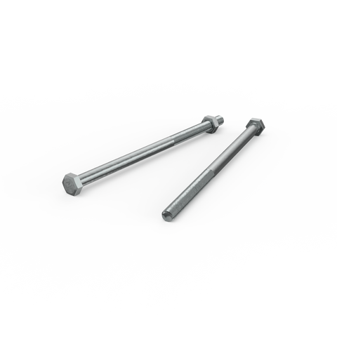 Zenith M10 x 200mm Zinc Plated Hex Head Bolts and Nuts - 2 Pack - Durable Fastening - SuperSaverAU - view 1