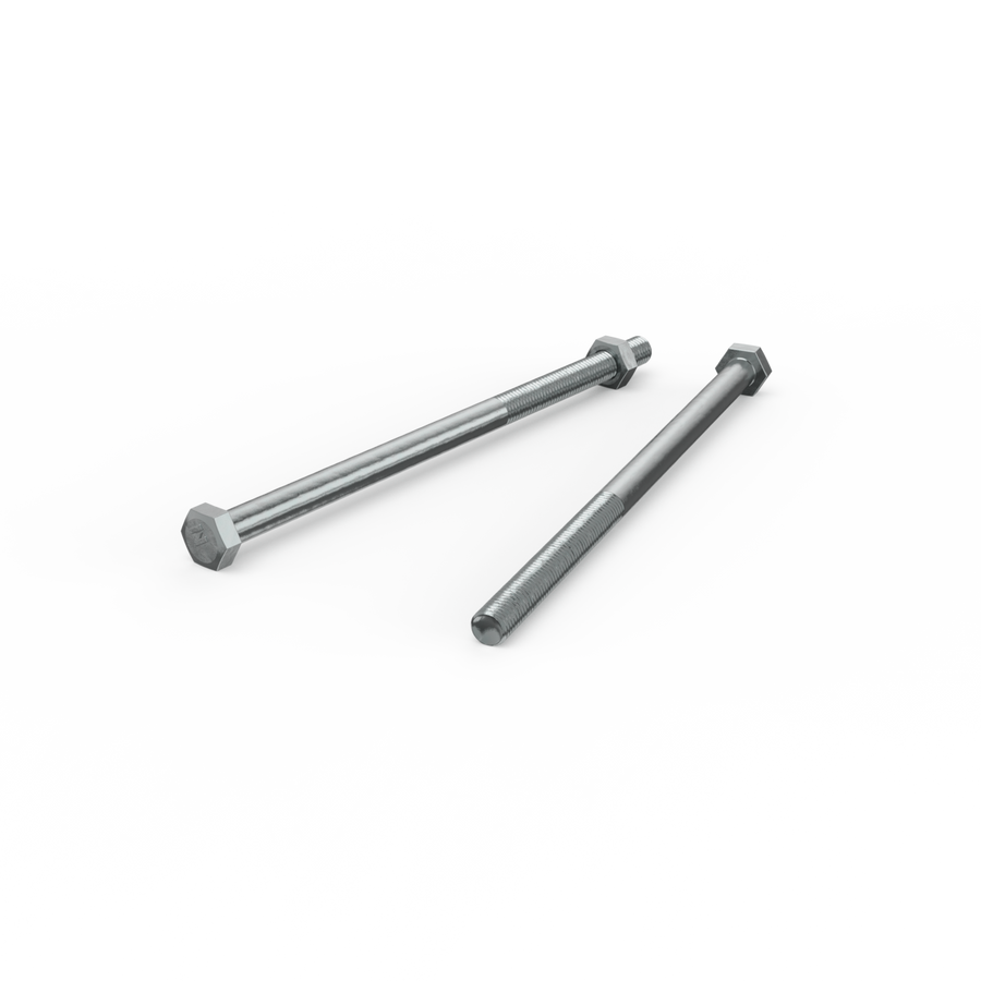 Zenith M10 x 200mm Zinc Plated Hex Head Bolts and Nuts - 2 Pack - Durable Fastening - SuperSaverAU - view 1