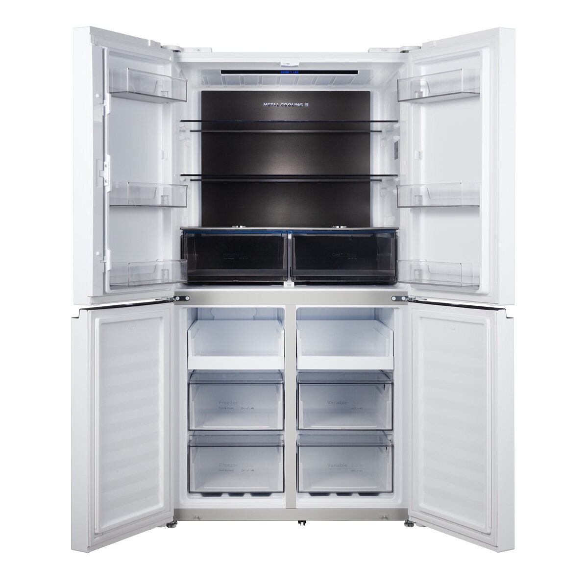 CHiQ 601L French Door Fridge - White, Inverter System, Variable Temperature Chamber - CCD598NWS