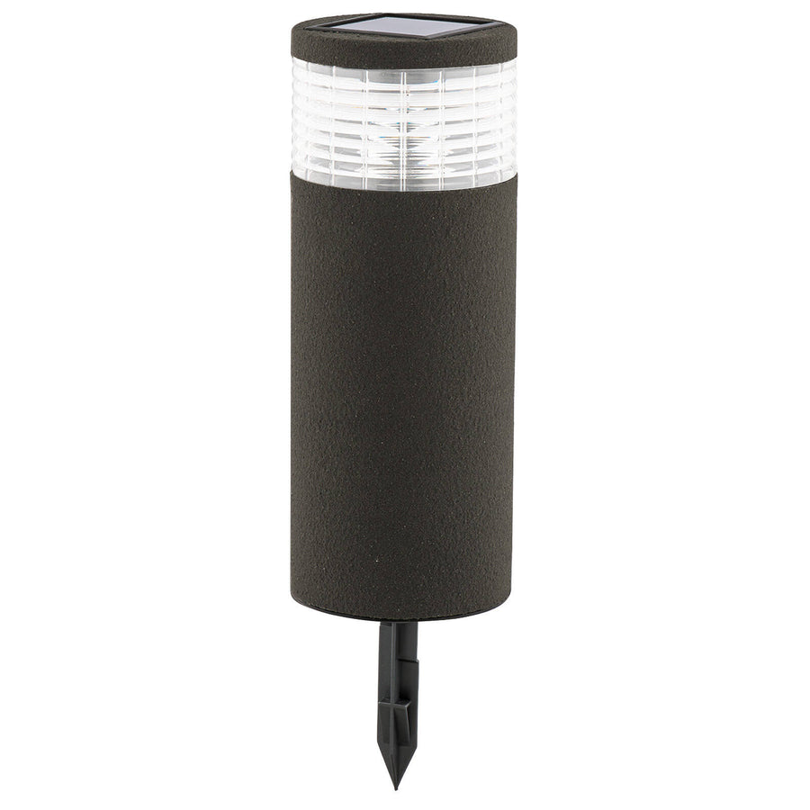 Arlec Sandor Solar Bollard Light Grey Render Sandstone Finish LVS645GY