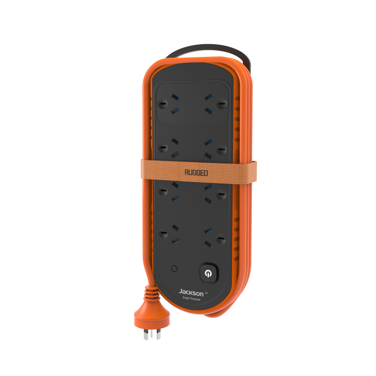Jackson Rugged Plus 8 Outlet Powerboard 2m - Black - Surge Protection - SuperSaverAU - view 2